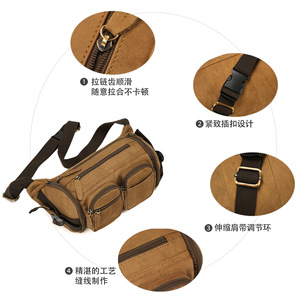 กระเป๋าคาดหน้าอกผู้ชายดูเจียงหนังแท้ความจุขนาดใหญ่ชุดอเนกประสงค์สำหรับทุกวัน - Product Image 3