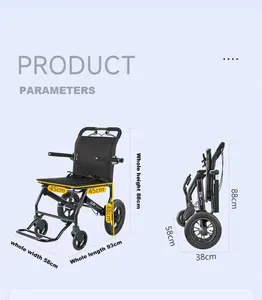 Fauteuil roulant pliable pour avion, fauteuil roulant en alliage d'aluminium ultra-léger, un <span class=keywords><strong>moyen</strong></span> de transport pour les personnes handicapées. - Product Image 6