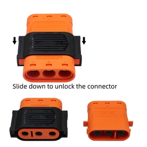 QS6-3P Connector with Sliding Lock Latch, IP67 Waterproof 3-Pin 60A-100A High Current <b>Spark</b> Proof Motor <b>Plug</b> - Product Image 3