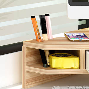 Support d'écran de bureau en bois Lida, support d'angle triangulaire à double couche pour écran d'ordinateur de bureau - Product Image 5