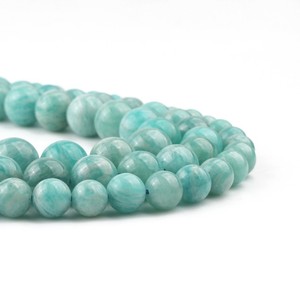 ลูกปัดหินอะมาโซไนต์ธรรมชาติขนาด 6/8/10 มม. สีฟ้า รูปทรงกลม สำหรับทำเครื่องประดับ DIY สร้อยข้อมือ ขายส่ง - Product Image 5