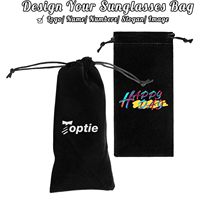 2025 personnalisé 50 pièces microfibre lunettes de soleil étui cordon sac PU pochette de rangement avec impression de Logo pour les faveurs de fête