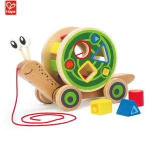 Hape Walk <strong>Along</strong> Snail <strong>Wooden</strong> <strong>Toys</strong> Educational Shape and Color Sorter - Product Image 2