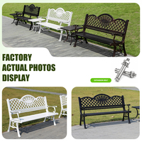 Banc de patio en aluminium moulé, écologique et durable, design moderne, imperméable, avec dossier long, pour balcon, parc et hôtel