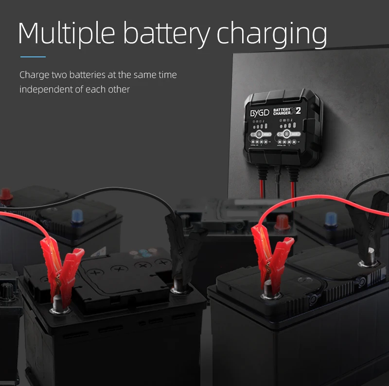 2A dual output Marine Automotive Battery Charger Li-Ion Battery Charger Discharger Lead Acid AGM EFB GEL LI battery BMS unlocked