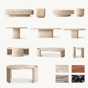 Tavolino da Caffè in Stile Nordico Moderno OEM ODM con Piano in <span class=keywords><strong>Marmo</strong></span> <span class=keywords><strong>Nero</strong></span> Travertino in Pietra Naturale Arredamento Soggiorno Tavolino Laterale in Metallo e Ferro - Product Image 6