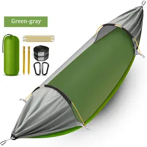 Hamac de camping portable parachute extérieur personnalisé, hamac de couchage en corde avec moustiquaire