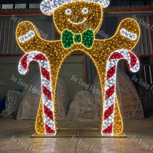 Outdoor <b>Gingerbread</b> Man Motif Lights for Christmas Towns Shopping Malls Theme Parks and Commercial Holiday Displays - Product Image 4