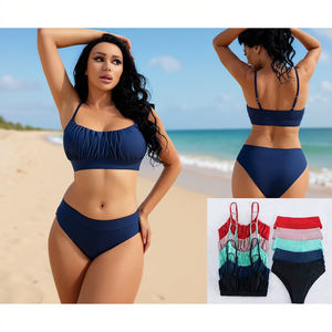 Costume da bagno intero HDJ Plus Size con controllo pancia, modello conservativo, scollo all'americana, in Spandex e Poliestere, taglie 42 44 46 48 - Product Image 3