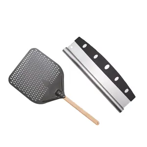 Bán Buôn Tay Cầm Bằng Gỗ Nhôm Pizza Peel Pizza Cutter Pizza Đá Set