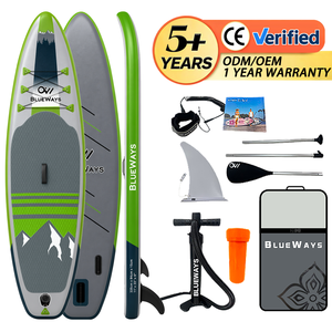 Planche à pagaie <span class=keywords><strong>gonflable</strong></span> tactique 11' Expedition, 33 pouces de large, résistante, vert olive, 6 pouces d'épaisseur, pour lac en zone isolée - Product Image 1