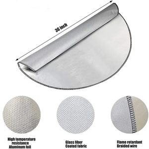 Portable Reusable and Waterproof Deck Patio Protect Mat Fireproof <b>Grill</b> Pad for Fire Pit Mat Under <b>Grill</b> Mat - Product Image 6