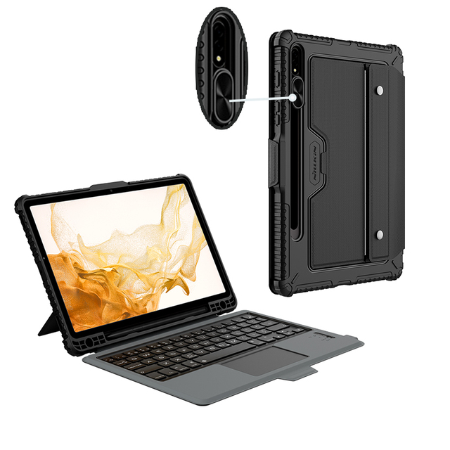 Nillkin Rugged Armor Shockproof TABLET Case PU Leather Keyboard Case for Samsung Galaxy Tab S8/S8+