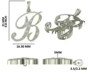 Collar con Colgante de Inicial de Diamantes Personalizado de Lujo, Plata de Ley 925, Collar con Letras con Incrustaciones de Diamantes, Joyería Hip Hop, Estilo Urbano para Hombre - Product Image 6