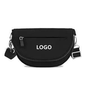 Custom Logo Printing Belt Chest Bag Women Hobo Messenger Lightweight Travel Crossbody Bag