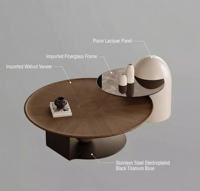 Ensemble de tables basses en bois réglables modernes, design minimaliste italien, table ronde pour petits salons