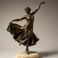 Statue de danseuse en bronze coulé sur mesure, taille réelle, moulage à la cire perdue, statue moderne, sculpture d'art de jardin extérieur, cadeau