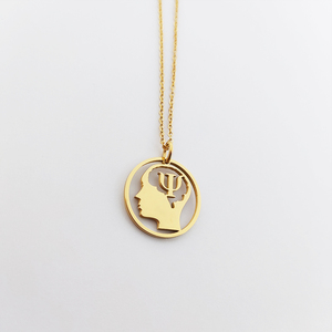 Collier Psychologie en Acier Inoxydable 316L, Bijou Symbole Psychique, Cadeau Délicat pour Psychologue, Bijoux en Acier - Product Image 1