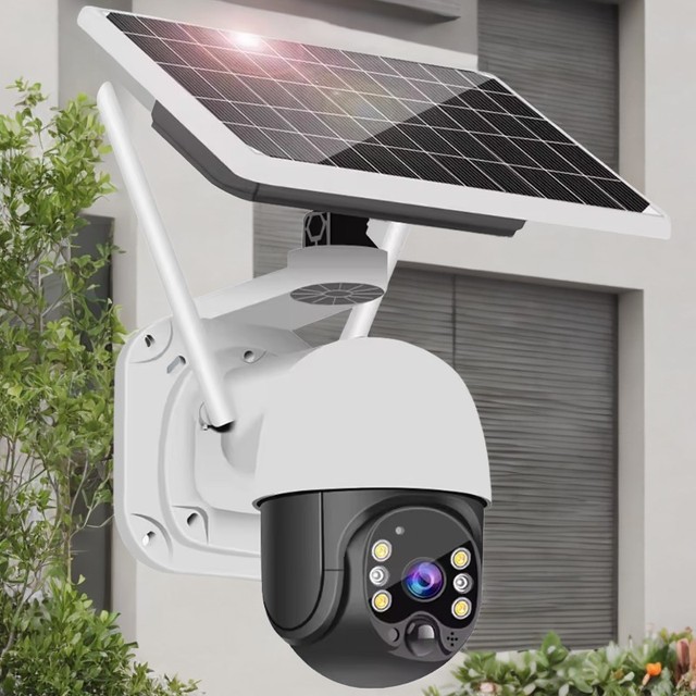 Outdoor V380 App-Enabled Solar Security Camera with Single Lens 4G Connectivity Night Vision Cloud Storage Support