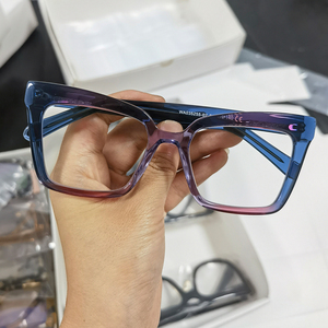 Montature da vista in acetato di gatto, spesse, di grandi dimensioni, con colori misti e modelli assortiti, disponibili in stock per uomo e donna, con laminazione e colori cristallini, selezione casuale. - Product Image 4