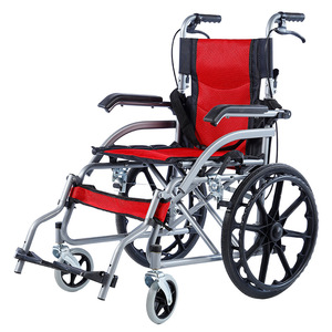 Fauteuil roulant pliable léger et portable pour personnes âgées, usage médical à domicile, matériau en nylon, utilisation facile, durable - Product Image 2