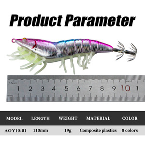 Pesca <span class=keywords><strong>de</strong></span> agua salada hundimiento cebo duro Metal plomo calamar Jigging gancho 11CM 13,2G señuelo <span class=keywords><strong>de</strong></span> camarón luminoso <span class=keywords><strong>pulpo</strong></span> Egi calamar Jig - Product Image 2