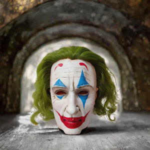 Masque de <span class=keywords><strong>clown</strong></span> avec <span class=keywords><strong>perruque</strong></span> en latex souple pour fournisseur de fête, masque de costume de Joker pour tête entière pour mascarade et fête d'Halloween - Product Image 3