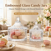 Cadeau de mariage romantique grand couvercle en cristal vide rechargeable bocal en verre stockage décoratif pour bonbons bougies tasse en verre de cristal