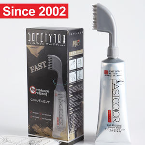 Tinte de Cabello en Crema Permanente de Primera Calidad, Sin Amoníaco, Color Negro, Cubre Fácilmente las Canas, con Peine Aplicador - Product Image 3