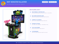 Machine d'arcade de tir pour 2 joueurs, jeu de monstres, dessin animé LED 80x75x150 cm pour centre commercial FEC