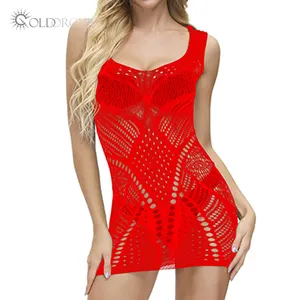 Frauen Nylon Spandex Gold Orchidee Dessous Frauen heiß transparent erotisch Stretch sexy Dessous Kleid