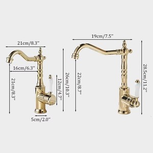 Bán Buôn Antique <span class=keywords><strong>Brass</strong></span> Vòi Nước Nhà Bếp Xoay Bồn Rửa Nhà Bếp Tap Sàn Gắn Phòng Tắm Lưu Vực Vòi Nước Gốm Xử Lý Nóng Lạnh Tap - Product Image 6