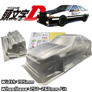 Coque de <span class=keywords><strong>carrosserie</strong></span> transparente non peinte pour voiture RC <span class=keywords><strong>1</strong></span>/<span class=keywords><strong>10</strong></span> AE86 LEVIN 2DR Drift, largeur 195 mm, empattement 260 mm, pour RC Hsp Hpi Mst Yokomo Tamiya - Product Image 1