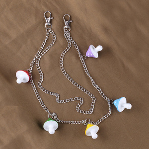 โซ่คาดเอวรูปเห็ด โลหะผสมสังกะสี สีลูกกวาด แฟชั่น โซ่คาดตัว ใส่ได้ทุกวัน แบบชั้นเดียว แบบสองชั้น โซ่คาดกางเกง - Product Image 1