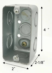 Elencato 2in X 4in pratica scatola di giunzione elettrica scatola di metallo 2-1/8in in acciaio profondo scatola interruttore - Product Image 2