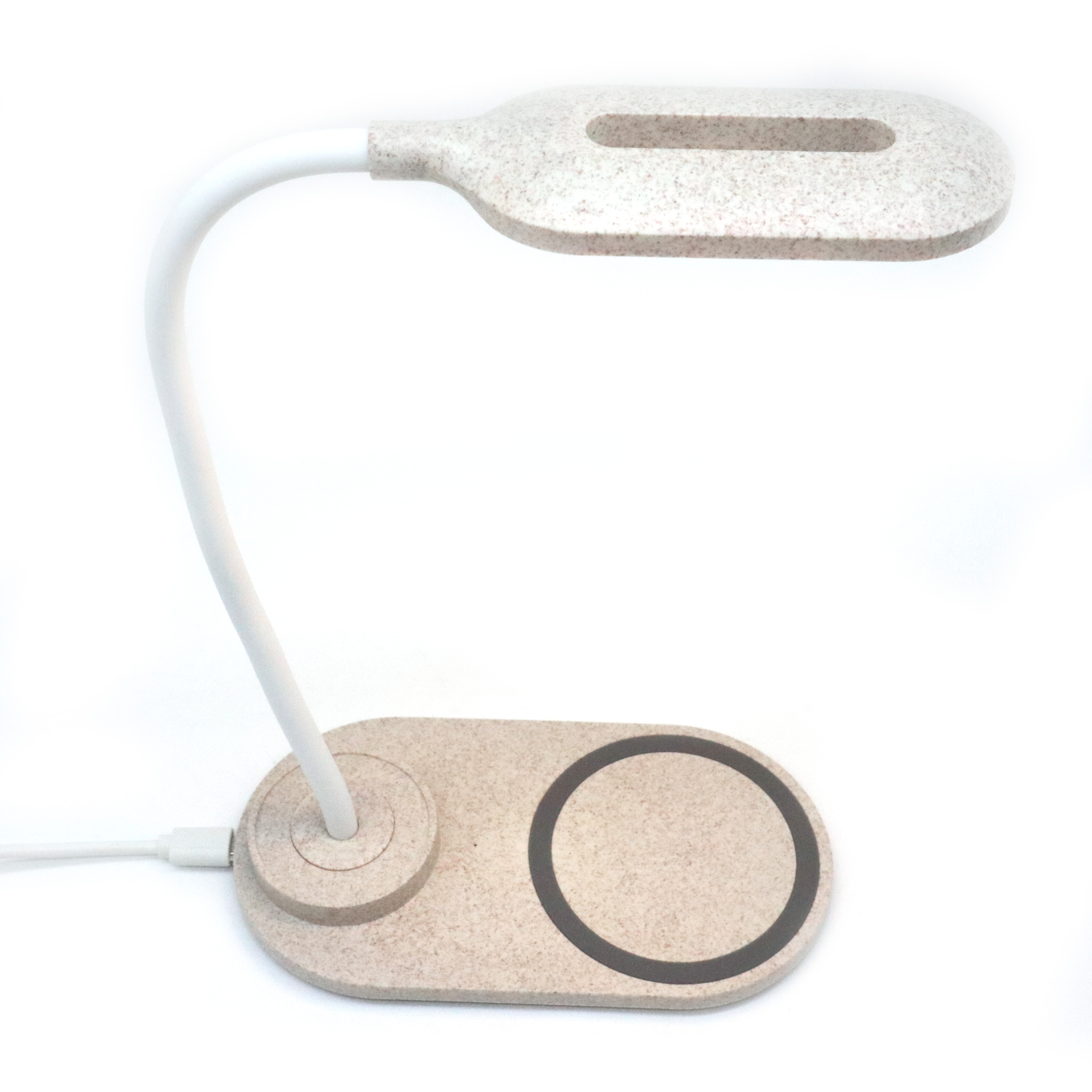 Новинка 2020, трендовая настольная лампа из пшеничной соломы с беспроводным зарядным устройством 10 Вт, экологически чистый материал