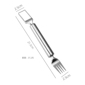 Juego de 3 Cortadores de Sandía de Acero Inoxidable, Tenedor de Frutas de Doble Cabeza, Apto para Lavavajillas, Utensilio de Cocina - Product Image 4