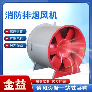 Ventilateur axial à flux mixte pour fumée et gaz de combustion, 380V 2900 tr/min, pales en alliage d'aluminium, corps en fonte, montage sur conduit, haute température - Product Image 2