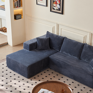 Breathable Sectional Compressed Foam Filled Square <b>Sofa</b> <b>Bed</b> Set Modern Luxury Corner Upholstered Tufted for Living Room - Product Image 3