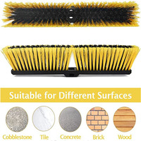 Balai à pousser robuste pour le jardin, le sol et le nettoyage, brosse en plastique pour l'extérieur, balayage rigide, balais magiques à Long manche