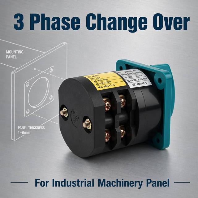 LW6D 10A 16A 2 Phase 3 Position Universal Rotary Cam Switch Changeover Selector Switch for Industrial Oven Control CE