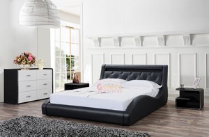 Set Perabot Kamar Tidur Mewah Desain Kulit Berkualitas Tinggi untuk Rumah, <span class=keywords><strong>Hotel</strong></span>, Apartemen, Tempat Tidur Empuk Custom - Product Image 5