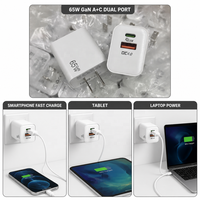 Chargeur mural à charge rapide USB 65W US EU Plug Full-protocol QC4.0 Adaptateur secteur pour téléphone portable 35W