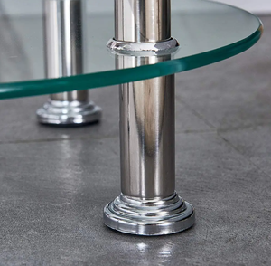 Table basse moderne à 2 niveaux en verre transparent avec rangement pour salon, chambre, cuisine, salle à manger - Installation facile - Product Image 3