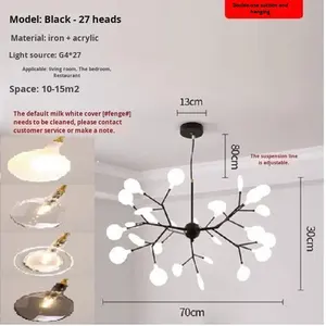 <span class=keywords><strong>Lustre</strong></span> classique postmoderne 140W G4/<span class=keywords><strong>G9</strong></span> 27/36/45, design branche d'arbre luciole, suspension gratuite, 3W 110V/220V, lampe centrale - Product Image 5