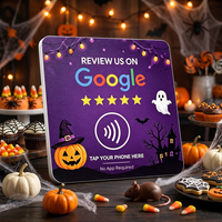 Carte NFC Spooky Halloween pour avis Google, en PVC RFID, pour fêtes costumées, bars, restaurants, Instagram