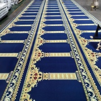 Tapis de prière jacquard tissé à la machine, robuste, lavable, imperméable, à poils longs, en rouleau, pour mosquée et centre islamique