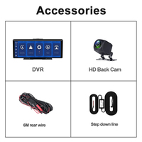 CP26 10 pouces 2K + 1080P Dash Cam voiture DVR avec Carplay Android Auto WIFI commande vocale Time Lapse G-Sensor Navigation