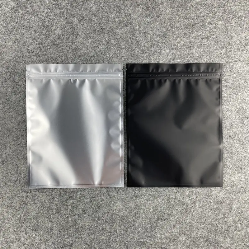 Sacchetto di plastica con cerniera trasparente smerigliato stampato personalizzato spedizione pacchetti interni borse per abbigliamento chiusura a Zip
