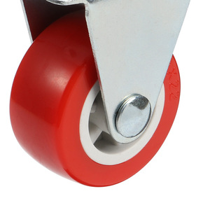 Furniture Caster 1.5 Inch Red Pvc Fixed Plate Mount Plain Bearing Minimalist Design Durable - Product Image 2